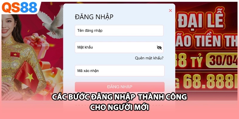 Các bước đăng nhập  thành côngcho người mới